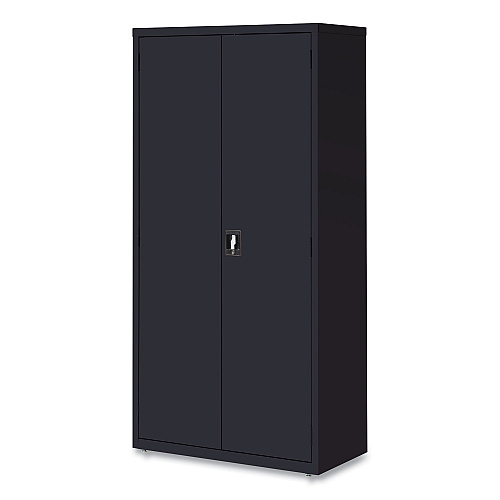 Alera Economy Assembled Storage Cabinets, 5 Shelves, 36" x 18" x 72", Black (ALEHCM7218BK)