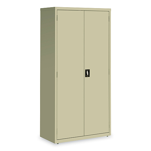 Alera Economy Assembled Storage Cabinets, 5 Shelves, 36" x 18" x 72", Putty (ALEHCM7218PY)