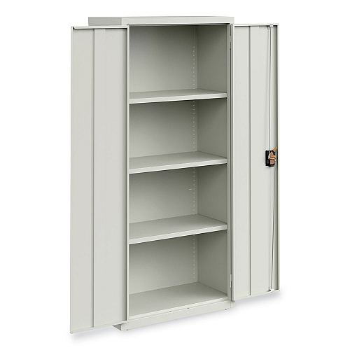 Alera Economy Assembled Storage Cabinets, 3 Shelves, 30" x 15" x 66", Light Gray (ALEHCM6615LG)