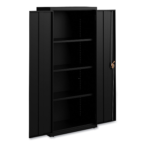Alera Economy Assembled Storage Cabinets, 3 Shelves, 30" x 15" x 66", Black (ALEHCM6615BK)