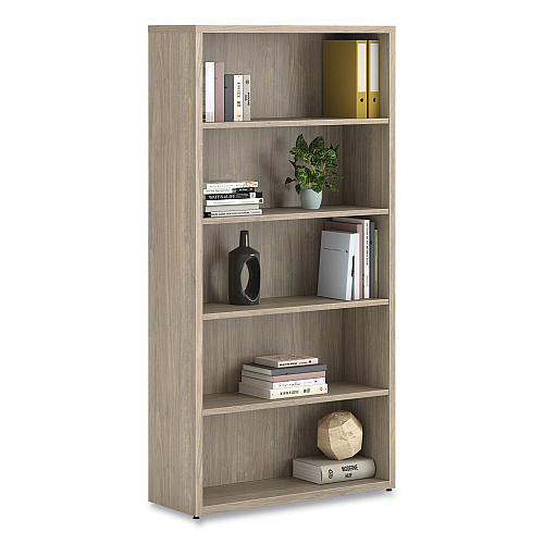 HON 10500 Series Laminate Bookcase, Five Shelves, 36" x 13" x 71", Kingswood Walnut (105535LKI1)
