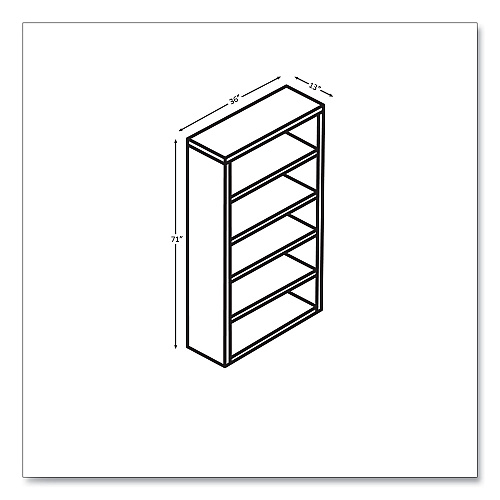 HON 10500 Series Laminate Bookcase, Five Shelves, 36" x 13" x 71", Kingswood Walnut (105535LKI1)