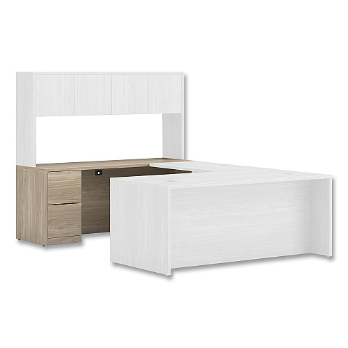 HON 10500 Series Full-Height Left Pedestal Credenza, 72" x 24" x 29.5", Kingswood Walnut (105904LLKI1)
