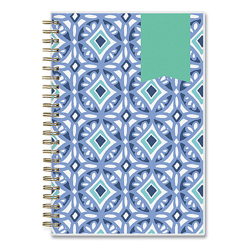 Blue Sky Day Designer Tile Weekly/Monthly Planner, Geometric Artwork, 8 x 5, Blue/White Cover, 12-Month (Jan to Dec): 2026 (101410)