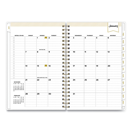 Blue Sky Day Designer Tile Weekly/Monthly Planner, Geometric Artwork, 8 x 5, Blue/White Cover, 12-Month (Jan to Dec): 2026 (101410)