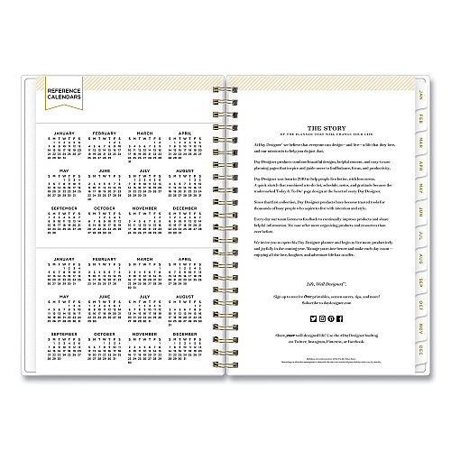 Blue Sky Day Designer Tile Weekly/Monthly Planner, Geometric Artwork, 8 x 5, Blue/White Cover, 12-Month (Jan to Dec): 2026 (101410)
