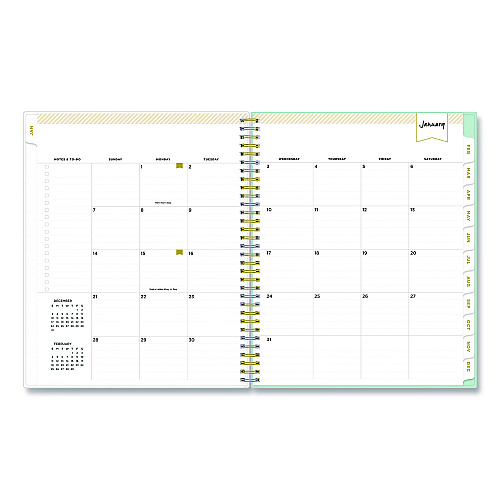 Blue Sky Day Designer Secret Garden Mint Frosted Weekly/Monthly Planner, Floral Artwork, 11 x 8.5, 12-Month (Jan to Dec): 2026 (140101)