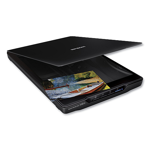 Epson Perfection V39II Color Photo and Document Flatbed Scanner, Scans Up to 8.5 x 11.7, 4800 dpi Optical Resolution (B11B268201)