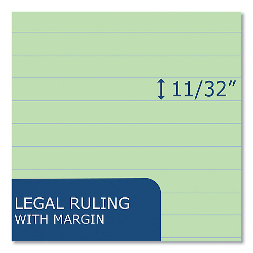Roaring Spring Enviroshades Legal Notepads, 50 Green 8.5 x 11.75 Sheets, 72 Notepads/Carton (74193CS)