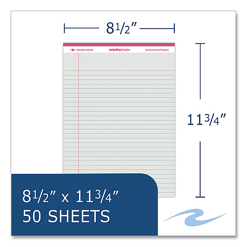 Roaring Spring Enviroshades Legal Notepads, 50 Assorted 8.5 x 11.75 Sheets, 36 Notepads/Carton (74221CS)