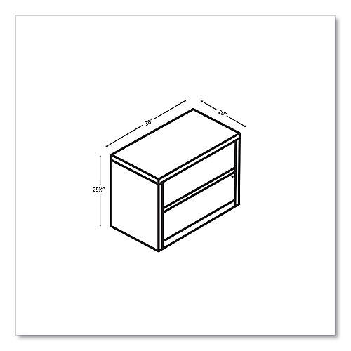 HON 10500 Series Lateral File, 2 Legal/Letter-Size File Drawers, Kingswood Walnut, 36" x 20" x 29.5" (10563LKI1)