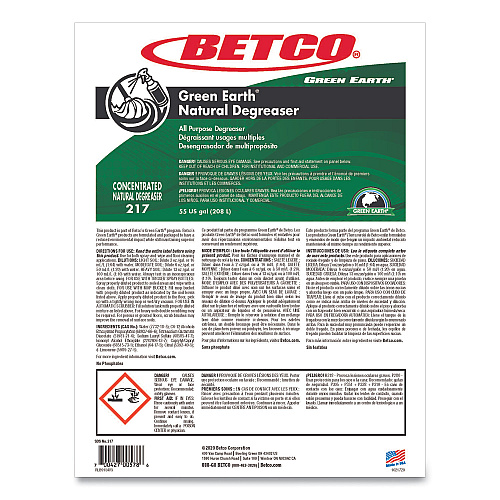 Betco Green Earth Natural Degreaser, Mild Scent, 55 gal Drum (2175500)