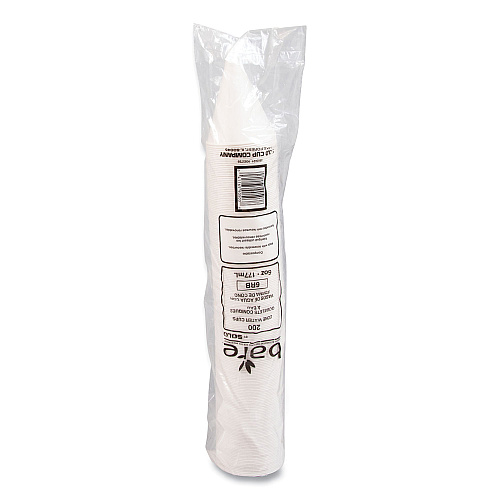 SOLO Bare Eco-Forward Treated Paper Cone Cups, ProPlanet Seal, 6 oz, White, 200/Sleeve, 25 Sleeves/Carton (6RBU)