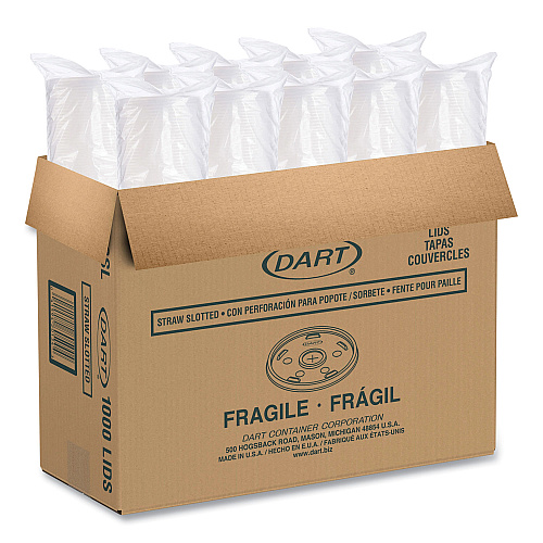 Dart Plastic Cold Cup Lids, Fits 8 oz to 9 oz Cups, Translucent, 100 Pack, 10 Packs/Carton (8SL)