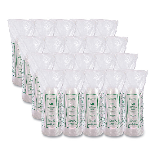 SOLO Cappuccino Dome Sipper Lids, Fits 30 oz to 32 oz Hot Cups, Plastic, Clear, 50/Pack, 20 Packs/Carton (20LCDH)