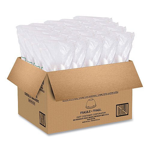 SOLO Cappuccino Dome Sipper Lids, Fits 30 oz to 32 oz Hot Cups, Plastic, Clear, 50/Pack, 20 Packs/Carton (20LCDH)