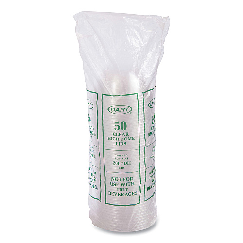 SOLO Cappuccino Dome Sipper Lids, Fits 30 oz to 32 oz Hot Cups, Plastic, Clear, 50/Pack, 20 Packs/Carton (20LCDH)