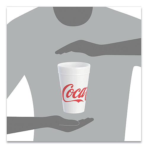 Dart Coca-Cola Foam Cups, 32 oz, White/Red, 25/Bag, 20 Bags/Carton (32TJ32C)