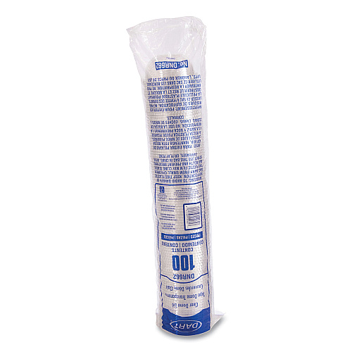 Dart Plastic Dome Lid, No-Hole, Fits 9 oz to 22 oz Cups, Clear, 100/Sleeve, 10 Sleeves/Carton (DNR662)