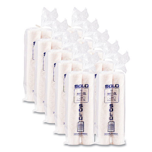 SOLO Paper Portion Cups, ProPlanet Seal, 3.25 oz, White, 250/Bag, 20 Bags/Carton (325)