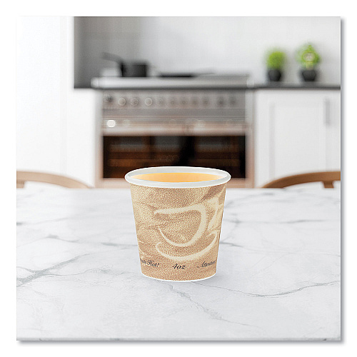 SOLO Single Sided Poly Paper Hot Cups, 4 oz, Mistique Design, 1,000/Carton (374MS)