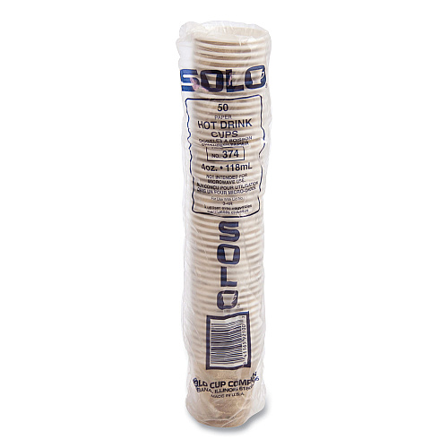 SOLO Single Sided Poly Paper Hot Cups, 4 oz, Mistique Design, 1,000/Carton (374MS)