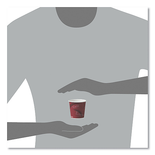 SOLO Single-Sided Poly Paper Hot Cups, 4 oz, Bistro Design, 50/Pack, 20 Pack/Carton (374SI)