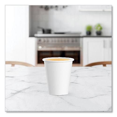 SOLO Single-Sided Poly Paper Hot Cups, 6 oz, White, 50/Pack, 20 Packs/Carton (376W)