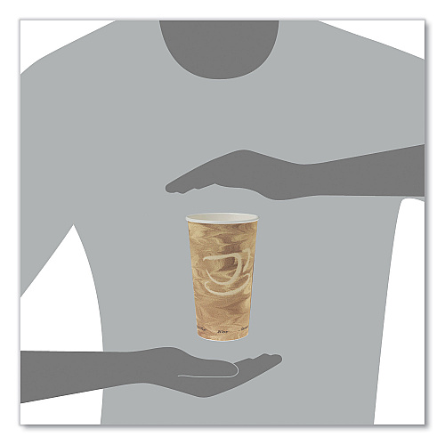 SOLO Single Sided Poly Paper Hot Cups, 20 oz, Mistique Design, 40/Bag, 15 Bags/Carton (420MS)