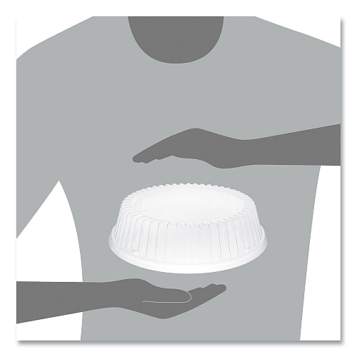 Dart Dome Covers for Dinnerware, For 9" Foam Plates, Clear, Plastic, 125/Bag, 4 Bags/Carton (CL9P)