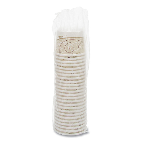 SOLO Double Poly Paper Food Containers, 12 oz, 3.6 Diameter x 3.3 h, Symphony Design, 25/Pack, 20 Packs/Carton (HS4125SYM)