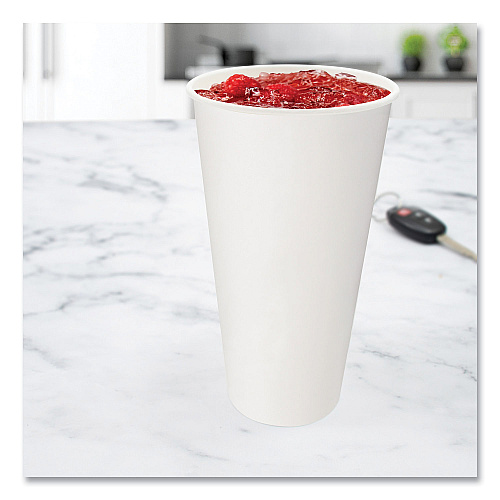 SOLO Double-Sided Poly (DSP) Paper Cold Cups, 21 oz, White, 1,000/Carton (RNP21P2050)
