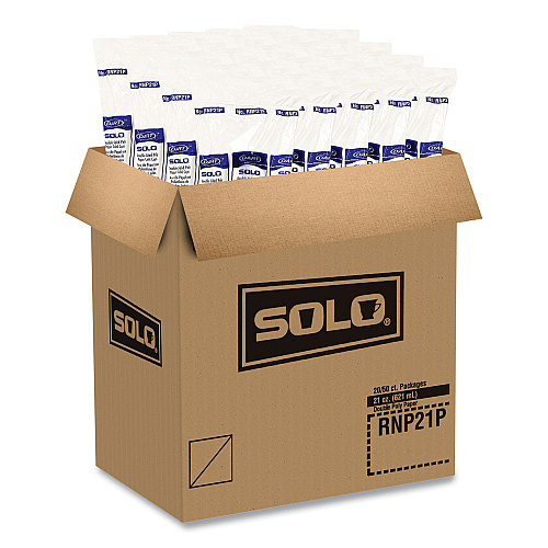 SOLO Double-Sided Poly (DSP) Paper Cold Cups, 21 oz, White, 1,000/Carton (RNP21P2050)