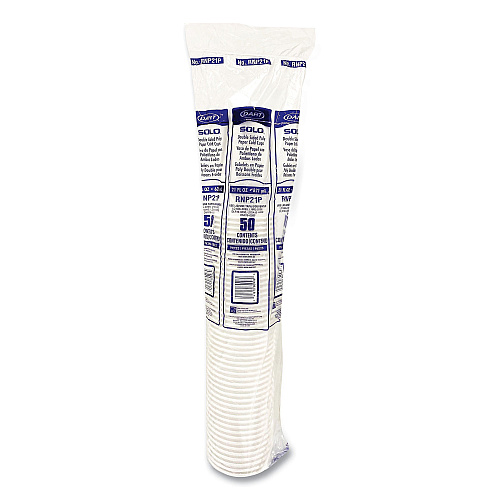 SOLO Double-Sided Poly (DSP) Paper Cold Cups, 21 oz, White, 1,000/Carton (RNP21P2050)