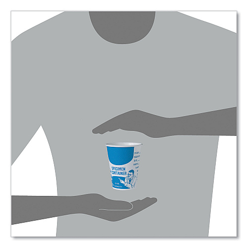 SOLO Paper Specimen Cups, 8 oz, Blue/White, 50/Sleeve, 20 Sleeves/Carton (SC378)