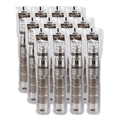 Dart Ultra Clear PET Cold Cups, 24 oz, Clear, 50/Sleeve, 12 Sleeves/Carton (TD24)
