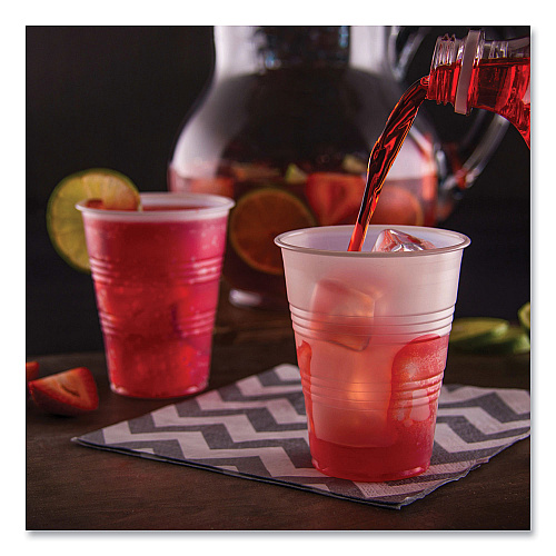 Dart High-Impact Polystyrene Cold Cups, 9 oz, Translucent, 100 Cups/Sleeve, 25 Sleeves/Carton (Y9CT)