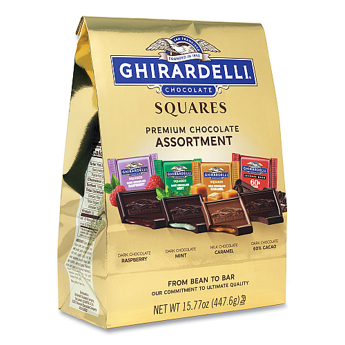 National Brand Lindt Lindor, Godiva, Ghiradelli Premium Chocolate Variety, 44.37 oz Bag, 3/Carton (60000730)