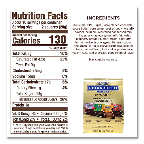 National Brand Lindt Lindor, Godiva, Ghiradelli Premium Chocolate Variety, 44.37 oz Bag, 3/Carton (60000730)