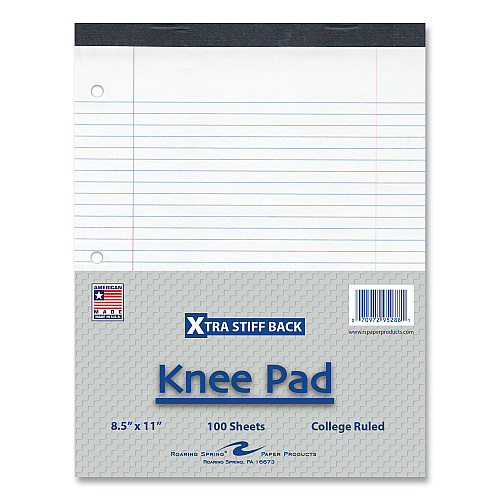 Roaring Spring Stiff-Back Pad, Medium/College Rule, 100 White 8.5 x 11 Sheets, 36/Carton (95288CS)