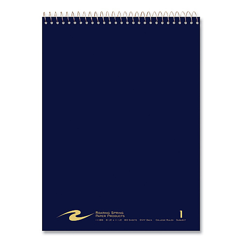 Roaring Spring Flipper Subject Wirebound Notebook, 1-Subject, Assorted Cover Colors, (80) 8.5 x 11.5 Sheets, 24/Carton (11186CS)