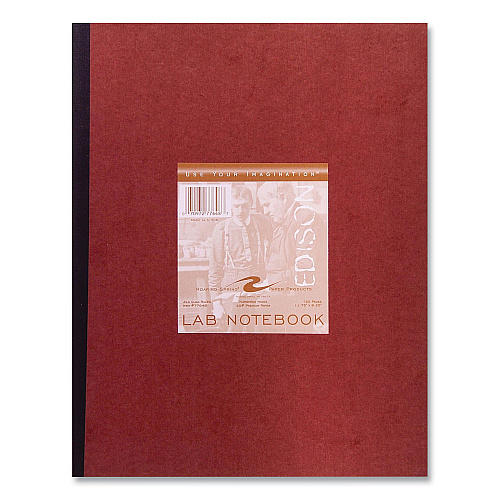 Roaring Spring Lab and Science Numbered Notebook, Quadrille Rule (4 sq/in), Red Cover, (76) 11.75 x 9.25 Sheets, 24/Carton (77648CS)