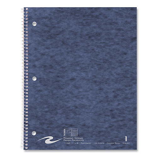 Roaring Spring Stasher Wirebound Notebooks, 1-Subject, Medium/College Rule, Randomly Assorted Cover, (100) 11 x 9 Sheets, 24/Carton (11098CS)