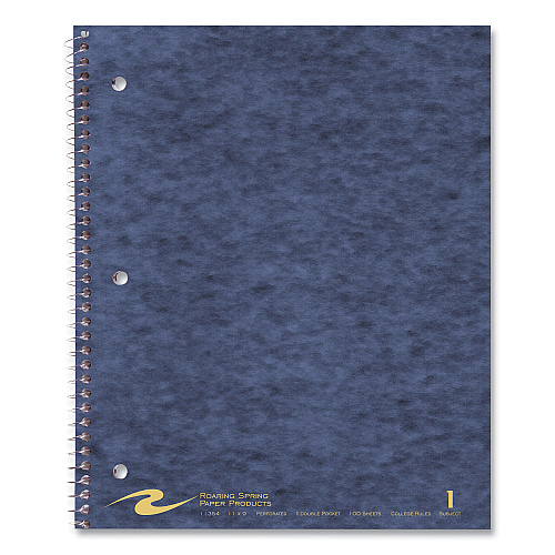 Roaring Spring Subject Wirebound Notebook, 1-Subject, Medium/College Rule, Randomly Assorted Cover, (100) 11 x 9 Sheets, 24/Carton (11354CS)