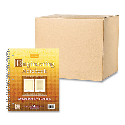 Roaring Spring Wirebound Engineering Notebook, 20 lb Paper Stock, Buff Cover, 80 Buff 11 x 8.5 Sheets, 24/Carton (13182CS)