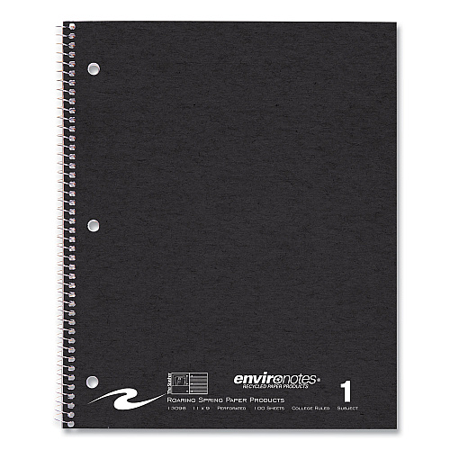 Roaring Spring Stasher Wirebound Notebooks, 1-Subject, Medium/College Rule, Randomly Assorted Cover, (100) 11 x 9 Sheets, 24/Carton (13098CS)