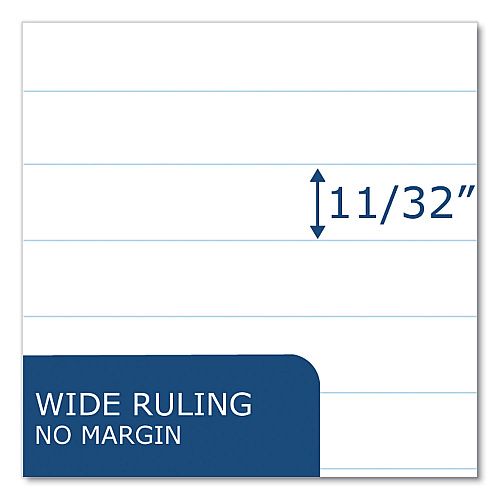 Roaring Spring Boardroom Gummed Pad, Wide Rule, 50 White 8.5 x 11 Sheets, 72/Carton (24525CS)