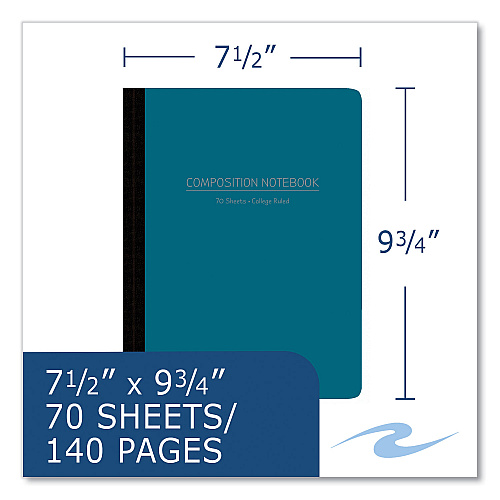 Roaring Spring Poly Flex Composition Notebook, Med/College Rule, Assorted Cover, (70) 9.75 x 7.5 Sheets, 24/Carton (77294CS)