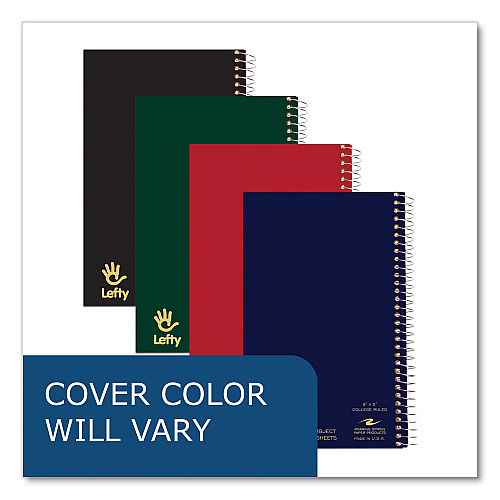 Roaring Spring Lefty Notebook, 1-Subject, Medium/College Rule, Randomly Assorted Cover Color, (80) 8 x 5 Sheet, 24/Carton (13507CS)
