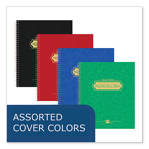 Roaring Spring Teacher's Record and Roll Book, 11 x 8.5, Randomly Assorted Cover Colors, 24/Carton (72900CS)